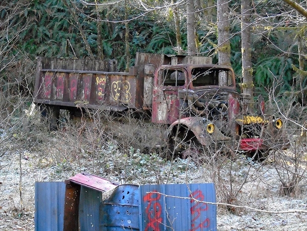 Abandoned movie set in British Columbia for Rambo First Blood