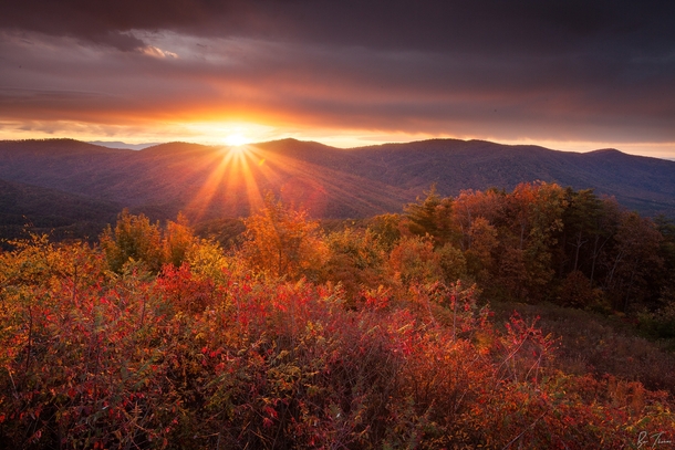 Beautiful fall morning in North Georgia USA by Ben Thomas