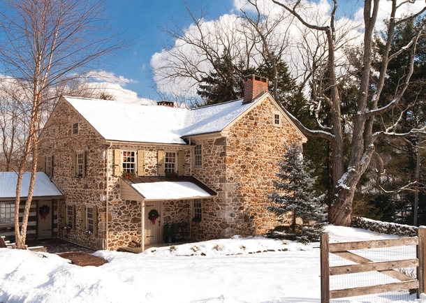 Coming Home for ChristmasJohn Edwards House - Perfectly Cozy Stone  Georgian Colonial Farmhouse  Delaware County Media PA Period Architecture LTD 