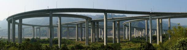 Guoxing Interchange on National Freeway  in Nantou Taiwan