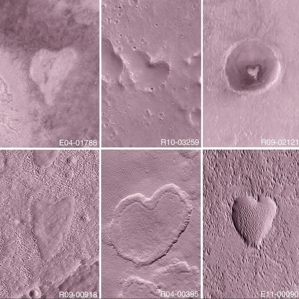 Heart-shaped mesas amp depressions on the Martian surface