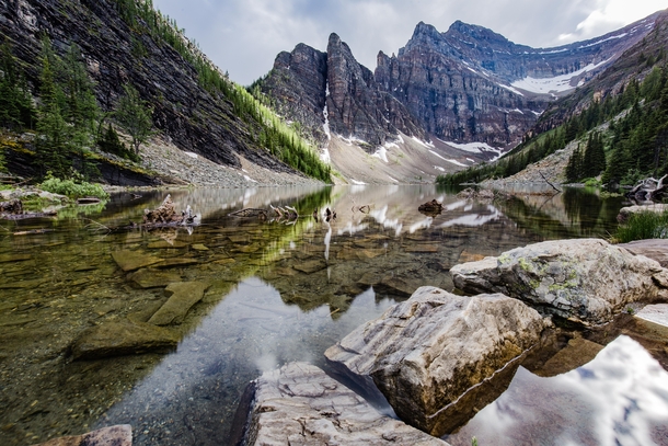 I had never seen or heard of Lake Agnes until I hiked up to it from Lake Louise I found myself alone at an absolute beauty Banff AB OC 