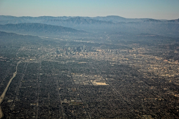 Los Angeles From a few thousand feet in the sky 