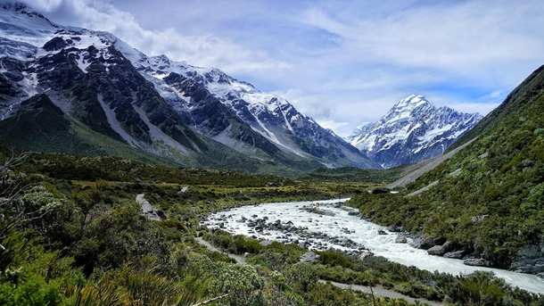 My girlfriend and I sat here for what felt like forever and it was still not enough time Best hike in the world Hooker Valley Track Mount Cook New Zealand 