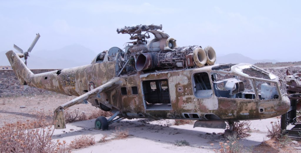 Old Russian Hind-D Helicopter Kabul 