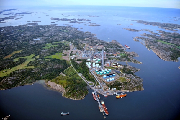 Preemraff in Lysekil Sweden It is Scandinavias largest oil refinery with the capacity to refine  million tonnes of crude oil per year