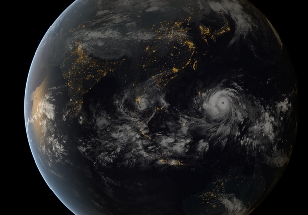 Stunning Satellite Image taken from Geostationary Orbit of one of the Strongest Storms Ever Recorded Typhoon Haiyan 
