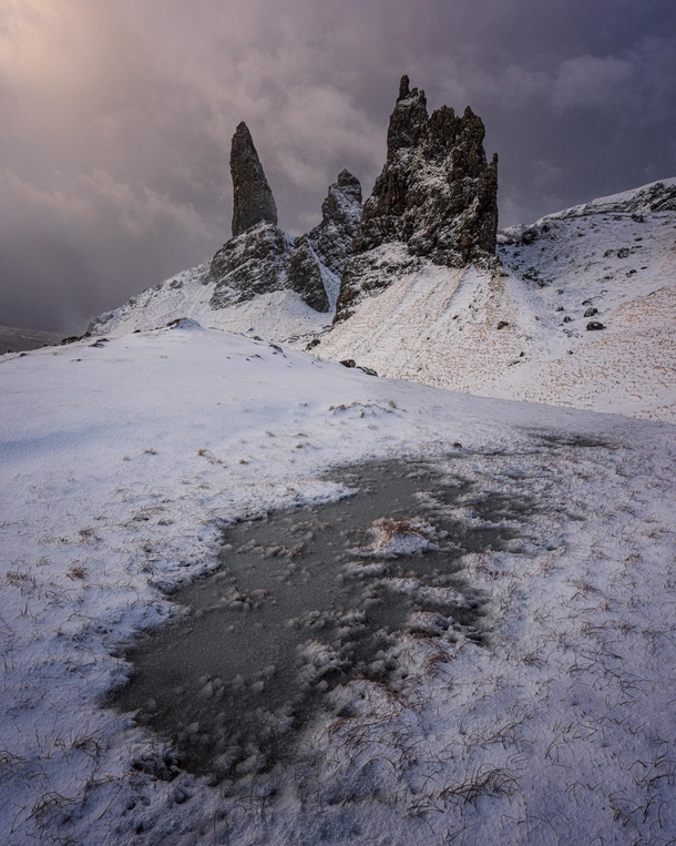 The Old Man of Storr during a freezing cold sunrise last winter 
