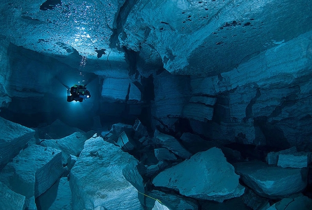 The Orda Cave is the longest underwater cave in Russia  mic