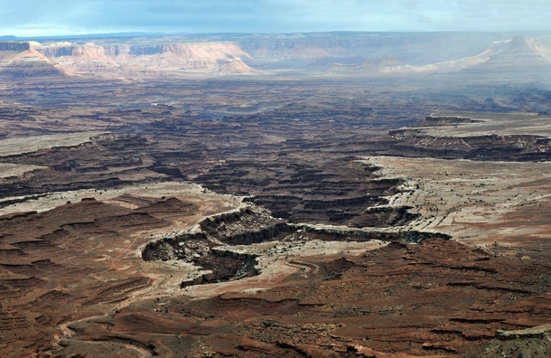 The view from Mesa Arch in Moab Utah 