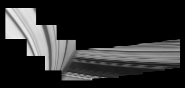 To contrast the CGI shot currently at the top of this subreddit as of posting heres a mosaic of actual photography by the Cassini spacecrafts ISS camera as the vehicle flew between Saturn and its rings for the sixth time on the afternoon of  May 