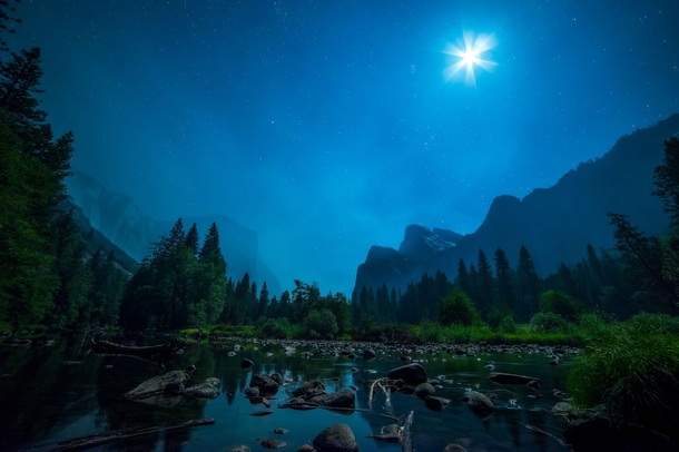 Yosemite Under Moonlight 
