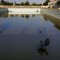 A chair stands in a deserted swimming pool at the Olympic Village in the town of Thrakomakedones north of Athens 