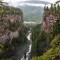 From the top of a water fall at Wells Gray Provincial Park British Columbia Canada 