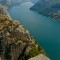 This is what the edge of a  metre sheer cliff looks like Preikestolen Norway 