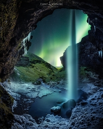  Beautiful Northern Lights at Kvernufoss Iceland x