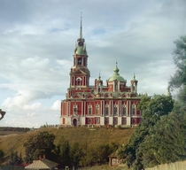  color photo of Cathedral of St Nicholas Mozhaisk Russia Photographer - Prokudin-Gorsky Built in - Architect - Alexei Bakarev 