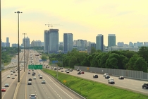  corridor in Greater Toronto is getting denser  too I like the city-scape  urban canyon vibe these highways are getting