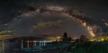  degree Milky Way panorama over Skaha Lake in BC