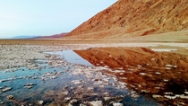  feet below sea level at Badwater Basin Death Valley National Park 