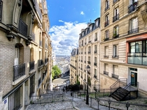  France - Paris  - View from the top of the stairs in rue Becquerel