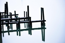  Glassy calm morning on the Laguna Madre in south Texas These docks look like the space station  