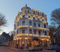  Hotel Royal at night Built in  in secessionist style Varna Bulgaria