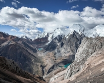  meters up overlooking the rugged landscapes of the Peruvian Andes 
