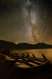  Redoubt Lodge Lake Clark National Park AK Milky Way over the lake