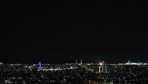  Saturn and Jupiter over the Barcelona skyline on July th with Saturns opposition