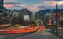  The tail end of rush hour at the CambieBroadway intersection in Vancouver Canada March  