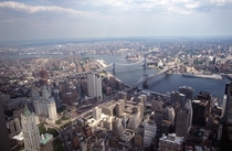  The Williamsburg Manhattan and Brooklyn Bridges from  WTC 