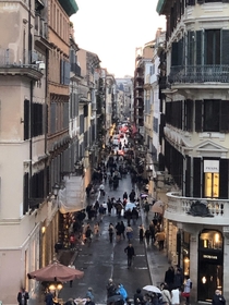  View of busy street in Rome Italy