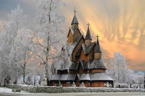  year old stave church made entirely from wood without a single nail located in Borgund Nord-Trondelag Norway