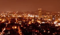 A beautiful rainy evening shot of Portland OR from the West Hills 