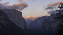 A beautiful sunset ar Yosemite Valley CA
