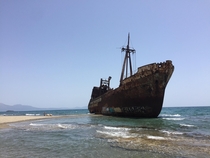 A better shot I took of the beached smugglers ship I saw in Greece