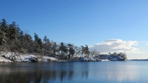 A Blue Pipers Lagoon in the snow Nanaimo BC 