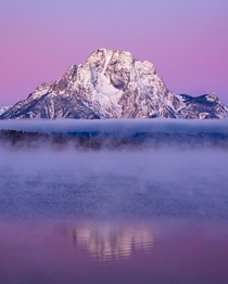A chilly purple sunrise on Lake Jackson last October - Grand Teton NP -  - IG travlonghorns