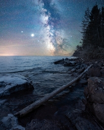 A Clear Night on the Lake Superior North Shore MN 