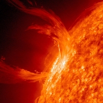 A close pic of a solar flare 