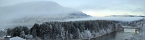 A cold cloudy morning in Voss Norway 