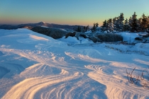 A cold windy and beautiful sunrise Adirondack Mountains NY 