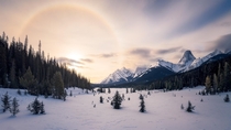 A cold winter morning led to this incredible scene in the Canadian Rockies Alberta Canada 