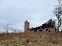 A collapsed barn in central Wisconsin 