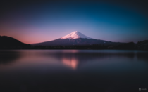 A colourful sunrise at Mt Fuji 