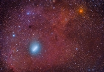 A Cosmic Safari Comet Jacques Passing By IC  The Elephants Trunk Nebula 