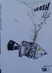 A dangerous canister of exploding space dust- a fun art prompt I did loosely based on apollo  