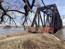 A different angle of a washed out bridge at Niobrara Ne OC