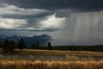 A distant storm at Pagosa Springs Colorado 